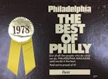Our 1978 award for Philadelphia Magazine's Best of Philly